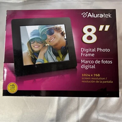 Aluratek 8 Inch Digital Photo Frame 800 x 600 Screen Resolution NEW - Image 1 of 3