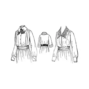 Edwardian Ladies Blouse 1910s Sewing Pattern 36" Bust Costume Past Patterns 9025 - Picture 1 of 3