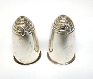 Vintage 2pc Set GORHAM 1270 HONEY BEE HIVE Sterling Silver Salt Pepper Shakers - Picture 1 of 8