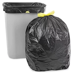 33 Gallon 1.1 MIL Drawstring Trash Bags -Black, 100 Pack Garbage Bags 33" x 40" - Picture 1 of 2