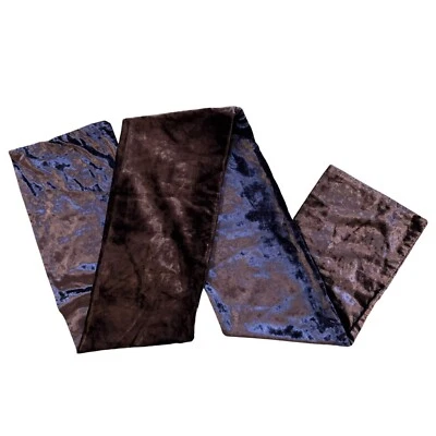 "Bufanda formal Calver & Wilson Inglaterra púrpura terciopelo aplastado 2 capas 8"" x 66""" Foto 1 de 4