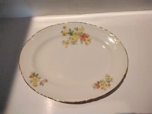 Homer Laughlin 12"  Oval Serving Platter Yellow / Orange Flowers Vintage - Picture 1 of 7