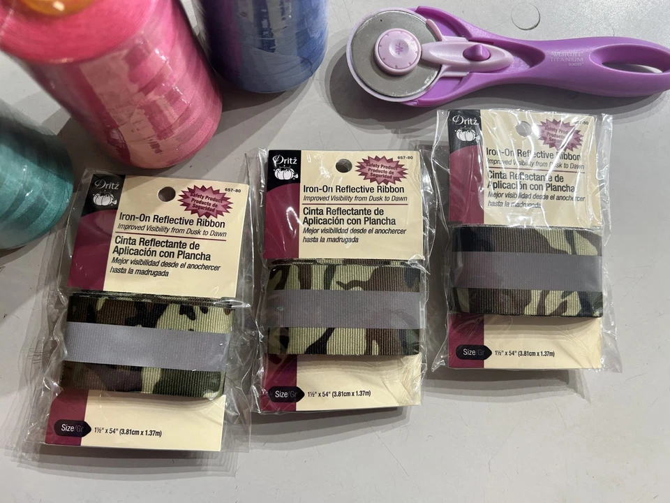 3 PAQUETES de Cinta Reflectante Dritz Plancha, Camuflaje Camuflaje Verde 1-1/2" EE. UU. Foto 1 de 3