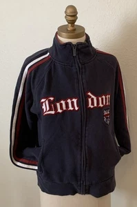 Vtg Roma Atletica Sweatshirt LONDON Appliqué & Satin Stitch Navy Blue Size Sm - Picture 1 of 16