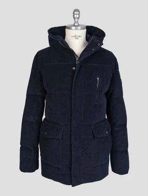 NEW ISAIA BLUE COTTON CASHMERE VELVET COAT US 42 - EU 52 ICZ8 - Image 1 of 4