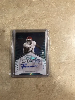 2021 Leaf Ultimate Draft Future Stars Trey Sermon Aqua RC Auto NO FS-TS1 #21/30 - Image 1 of 2