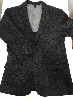 J. Crew Sport Coat 40R Gray Herringbone Tweed Blazer Jacket 2 Button Wool - Image 1 of 4