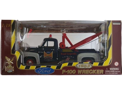 Road Legends F-100 Ford Wrecker Die Cast Metal 1953 1/18 Blue Tow Truck New - Image 1 of 4