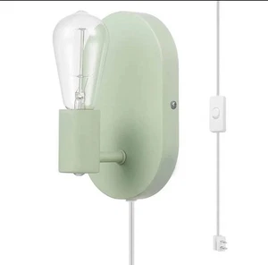 Globe Electric 2 In 1 Light Sage Green Plug-In or Hardwire Sconce with - Picture 1 of 3