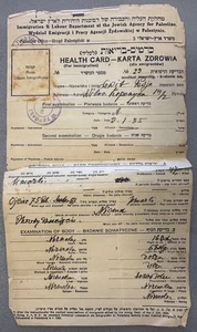 GESUNDHEITSKARTE WILNO WARSAW JAKUB WYGODZKI SIGNATUR HOLOCAUST WW2 JÜDISCH JUDAIKA - Bild 1 von 5