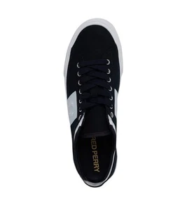 Scarpe Fred Perry Underspin Tripped Twill in tela blu navy taglia UK 3,4,5,6,5,7 - Foto 1 di 5