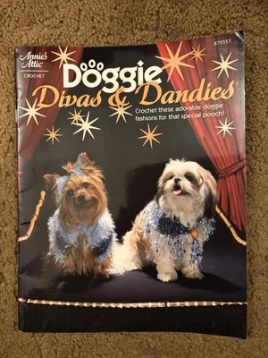 Doggie Divas & Dandies Crochet Patterns Book Puppy Dog Bed Jacket Fire Hydrant + - Image 1 of 4