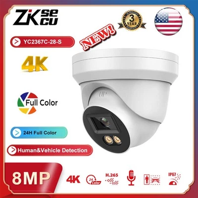 ZIKSECU Panoeagle 4K 8MP Security IP Camera F1.0 POE MIC CCTV Outdoor Full Color