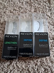 3 Revlon Define/lengthen featherLITE Technology False Eyelashes D40 D01 L20 - Picture 1 of 5