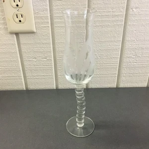 Tommy Bahama gebogener Stiel geätzte Palme Champagnerflöte Weinglas 10 1/4" EUC - Bild 1 von 11