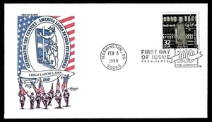 USA, SCOTT # 3183-O, ARTMASTER FDC COVER - CHILD LABOR LAWS & REFORM YEAR 1998 - Picture 1 of 2