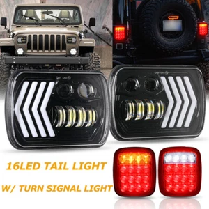 7x6"5x7" LED Headlights Hi/Lo + Tail Lights Turn Signal For Jeep Wrangler YJ TJ - Bild 1 von 12