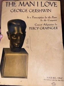 THE MAN I LOVE Advanced Sheet Music 1944 Transcription PIANO Gershwin /Grainger - Picture 1 of 2