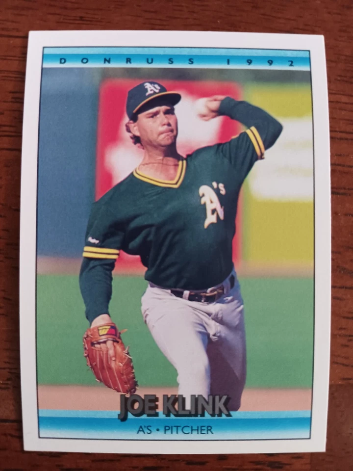 JOE KLINK OAKLAND ATHLETICS 1992 DONRUSS BASEBALL CARD #183 - Image 1 of 1