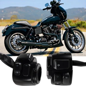 1" Hand Control Switch Housing&Caps&Wiring Harness for Harley XL883 Dyna Softail - Picture 1 of 11