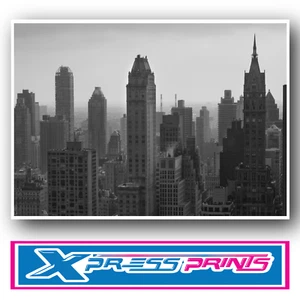 Póster impreso en blanco y negro del horizonte de Nueva York imagen decoración de pared del hogar arte A3 A4 - Imagen 1 de 9