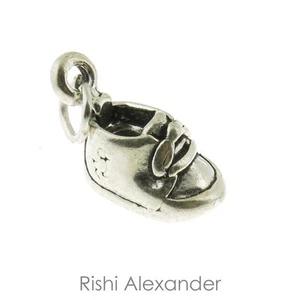 925 Sterling Silber Baby Schuh Anhänger American Made - Bild 1 von 2