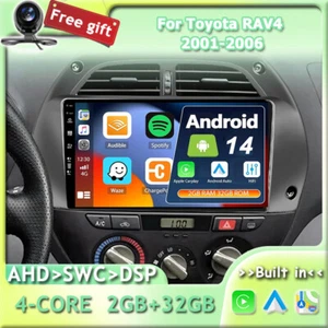 Para Toyota RAV4 2001-2006 Android 14 Coche Estéreo Navegación por satélite GPS Navegación CarPlay 2G+32GB - Imagen 1 de 17