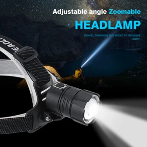 12000LM Ultra Bright USB Charging Retractable Focus Headlight Camping Work Light - Picture 1 of 19