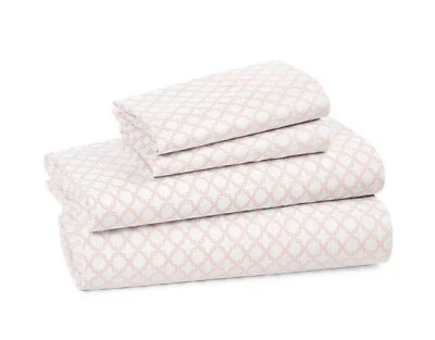Sky $240 Trellis 4 Pc. Sheet Set King Pink 300TC 100 % Cotton Sateen - Image 1 of 3