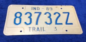 1989 Indiana Trail 3 License Plate, 83732Z - Picture 1 of 2