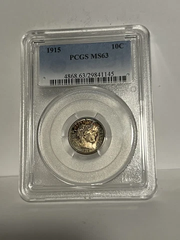 PCGS MS 63 1915 Barber Dime Cover