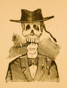Jose Guadalupe Posada - Dapper Calavera Smoking Cigar (1910) - 17"x22" Art Print - Picture 1 of 1