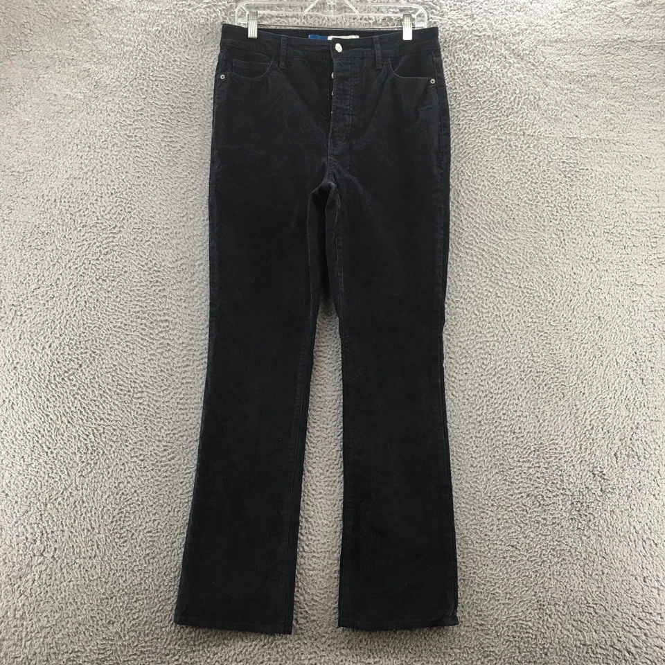 Old Navy Kicker Bootcut Corduroy Pants Womens 10 (actual 32x32) Black Button Fly - Image 1 of 4