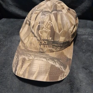 Vintage Ducks Unlimited Beer Sponsored Camo Snapback Hat Cap Hunting - Picture 1 of 5