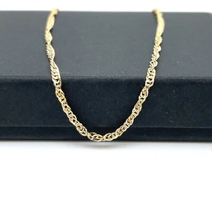 9ct Gold 2mm Singapore Chain Necklace Ladies Womens 16" 18" 20" 375 Stamp New - Picture 1 of 6