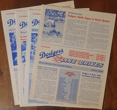 1983 Dodgers Line Drives (4) La publicación oficial de los Dodgers de Los Ángeles Foto 1 de 4