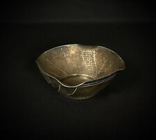 Ancien XXème bol, cendrier en métal argenté "Houblanche"