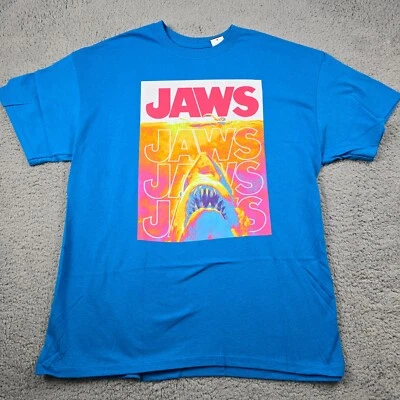 JAWS Terror SHIRT Mens BLUE XL EXTRA LARGE PULLOVER BEACH Retro CASUAL LOGO NWT - Image 1 of 4