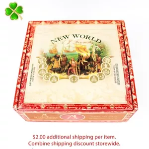 Caja de cigarros de madera vacía New World Robusto 6,25" x 6" x 2,75" - Imagen 1 de 12