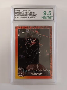 1992 Batman Returns Catwoman "Meow Trading Card" #42 DGG Graded 9.5 - Picture 1 of 2