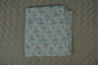 Aden + Anais 帆船婴儿襁褓毯白色灰色浅蓝色奶油色薄纱 — 第 1/4 张图片