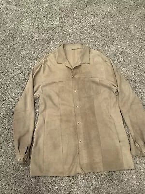 Chaqueta de Gamuza Barneys New York Beige Marrón Chaqueta de Cuero Suave Pelle ITALIA Talla M Foto 1 de 4