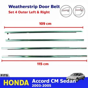 Weatherstrip Door Belt Set 4 LH+RH Fits Honda Accord CM5 4D Sedan 2003-05 E05 - Picture 1 of 9