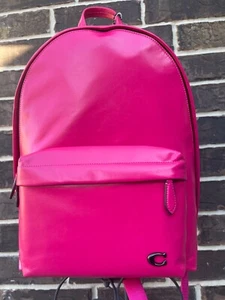 NWT $450 COACH HALL LEATHER BACKPACK Dragonfruit CR757 hot pink LARGE Unique - Picture 1 of 4