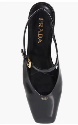 Prada Modelerie Puntera Cuadrada Eslinga Negra Talla 39 Nuevo en Caja Foto 1 de 4