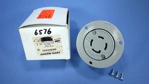 Arrow Hart Twist Turn Locking Flanged Outlet Plug Base Nema L18-30R 30A 3ØY 6576 - Picture 1 of 5