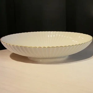 Lenox Fluted Collection Oval Centerpiece 24K Gold Bowl - Picture 1 of 4