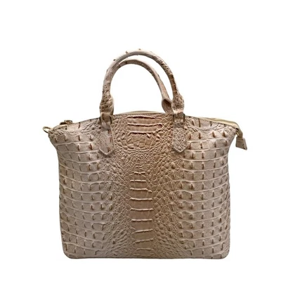 Bolso Cartera Convertible Zan Studio Beige Cocodrilo Cuero Repujado Foto 1 de 4