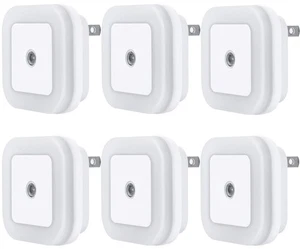 Uigos LED Night Light Lamp with Smart Sensor Dusk 6 Count (Pack of 1), White - Picture 1 of 8