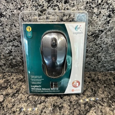 Authentic Logitech M510 Wireless Laser Mouse Dark Grey With USB Receiver Battery - Image 1 of 2
